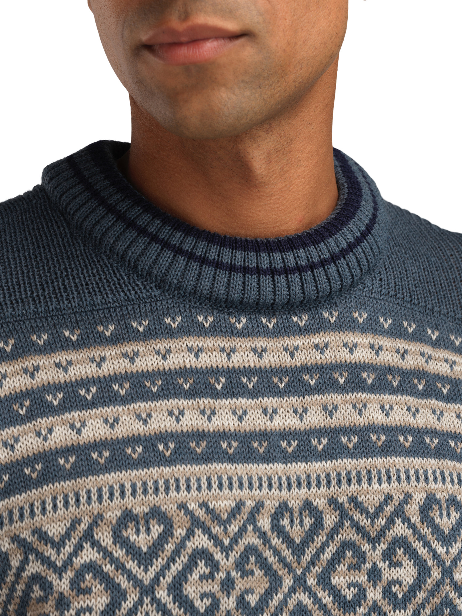 Ramberg Men's Sweater Steel Marine Montainstone Sand