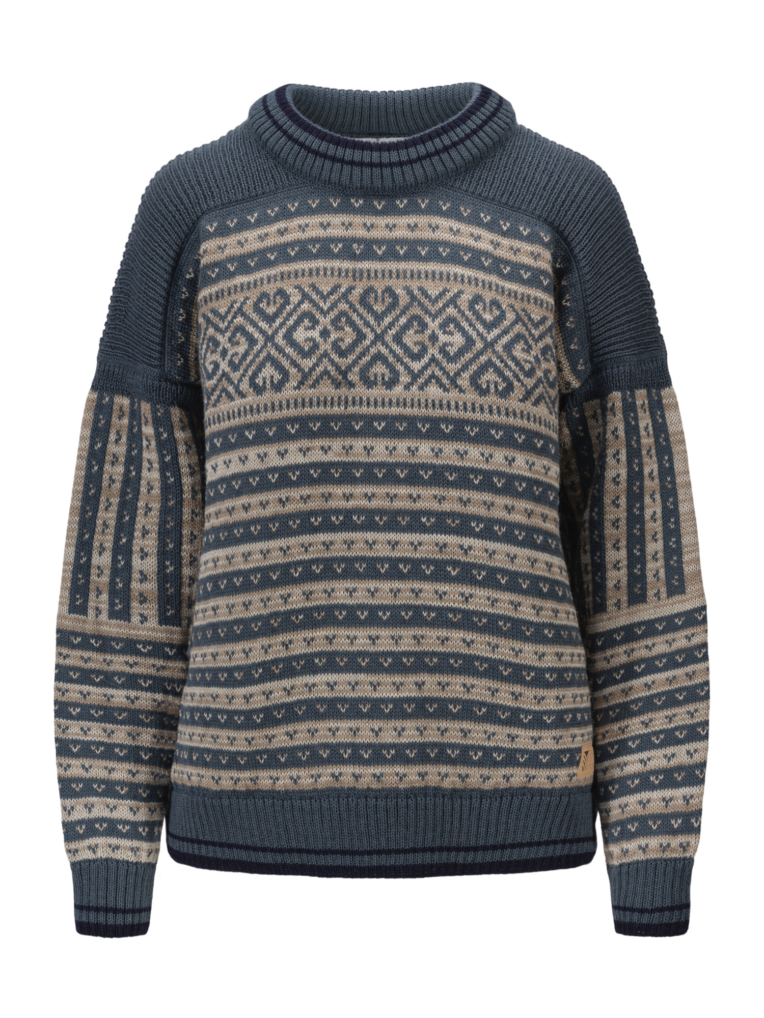 Ramberg Women's Sweater - Norwegian Wool Steel Marine Montainstone Sand