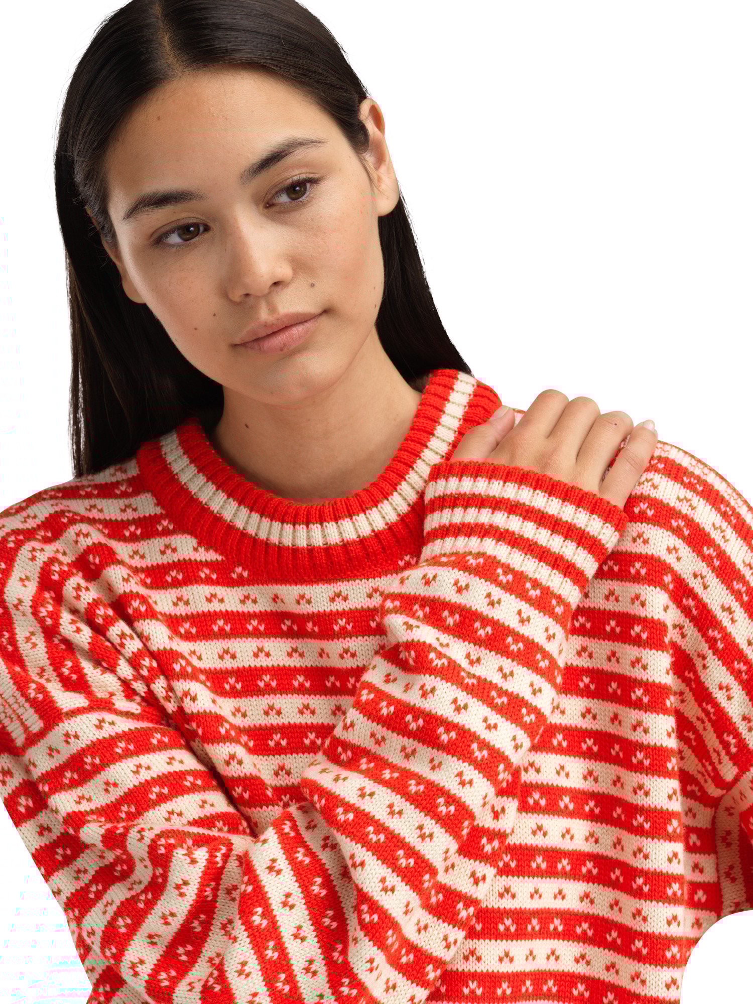 Skipsleia Unisex Sweater Roth red Natural White