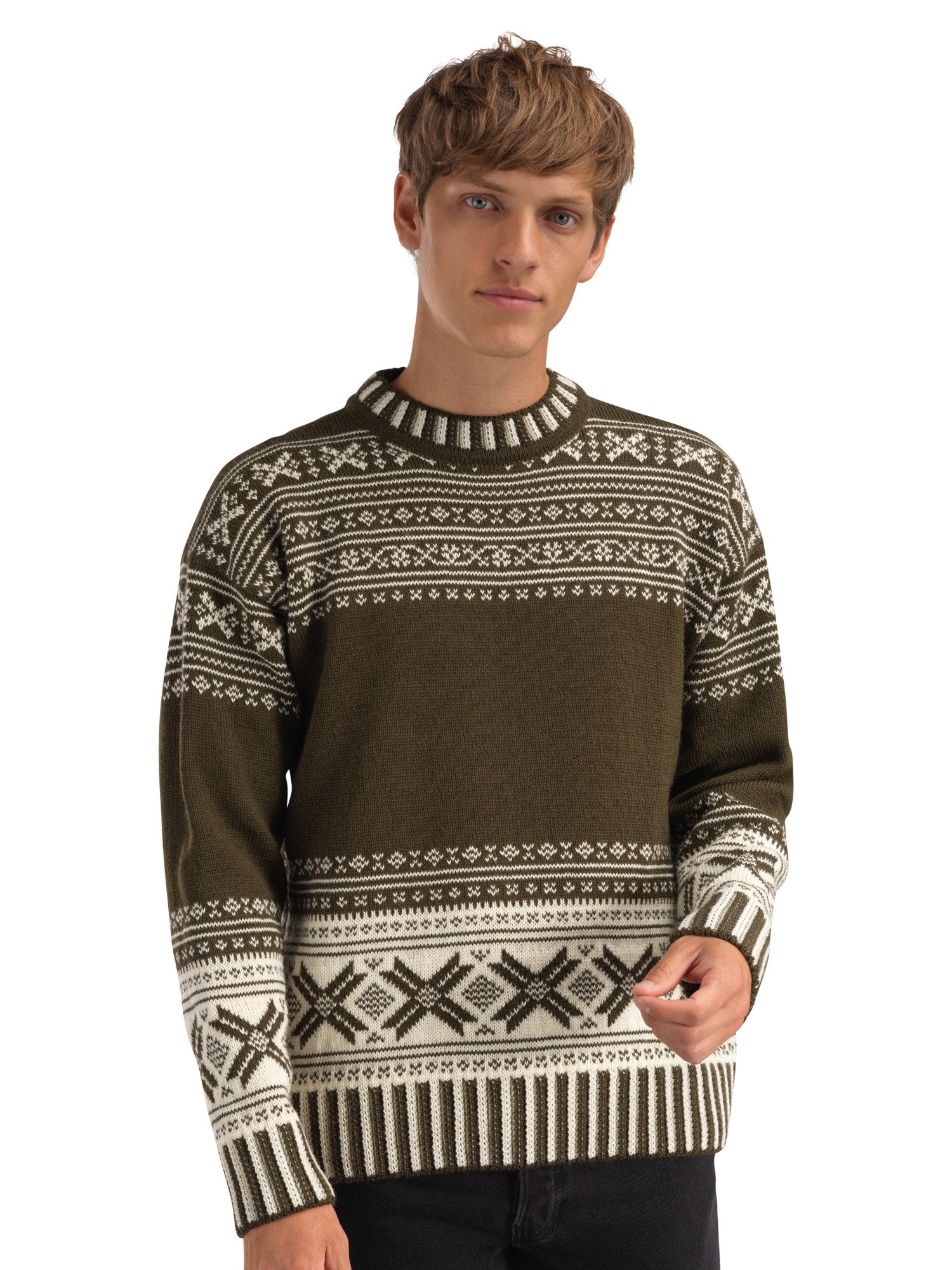 Torridal Men's Sweater Army Green Offwhite