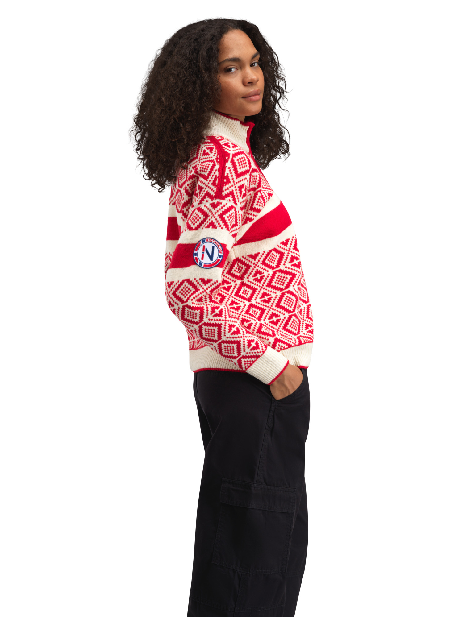 Team Norway Cortina Women’s Ski Sweater Raspberry Offwhite