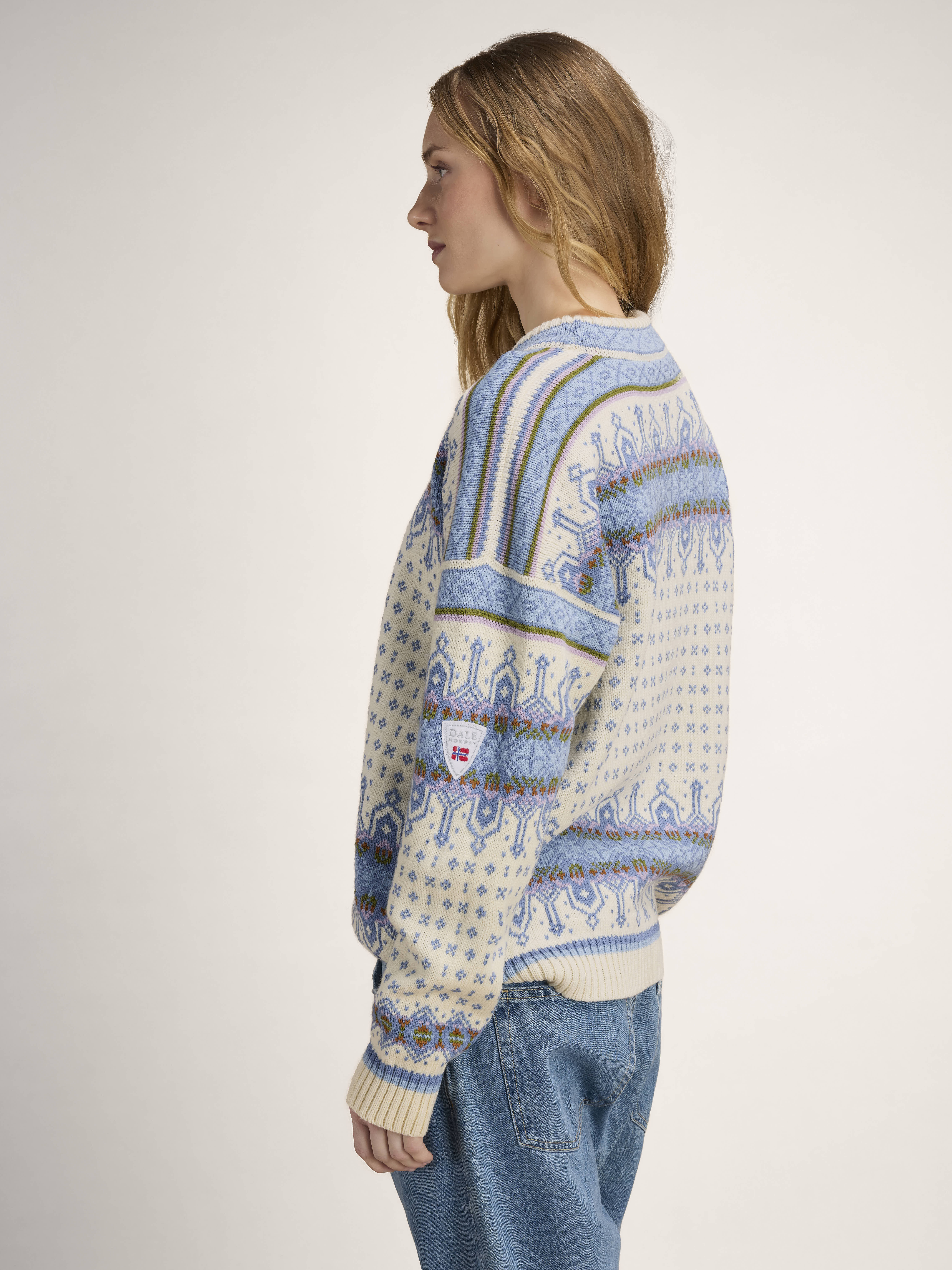 Albertville Women's Sweater Offwhite Blue Shadow