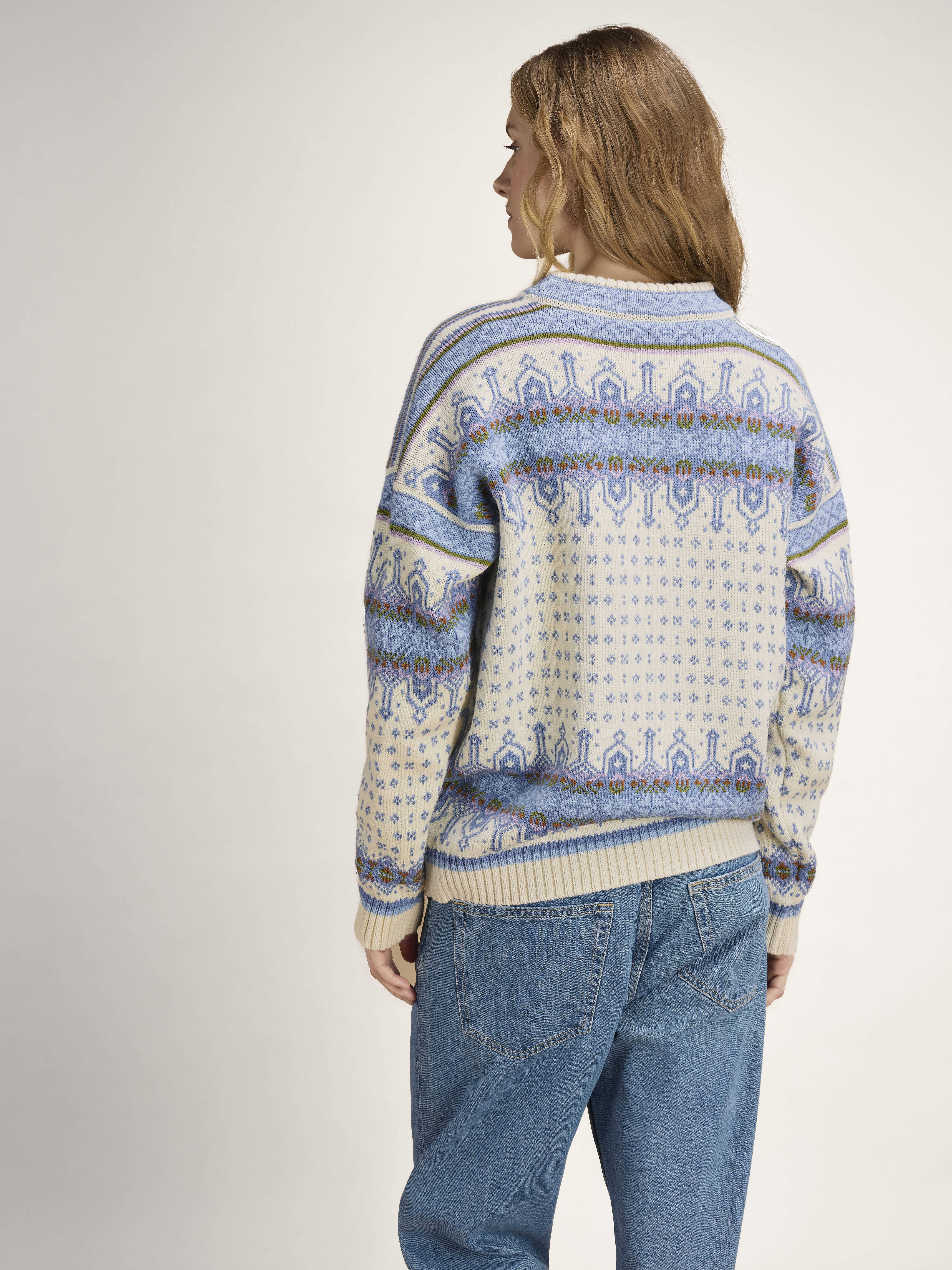 Albertville Women's Sweater Offwhite Blue Shadow
