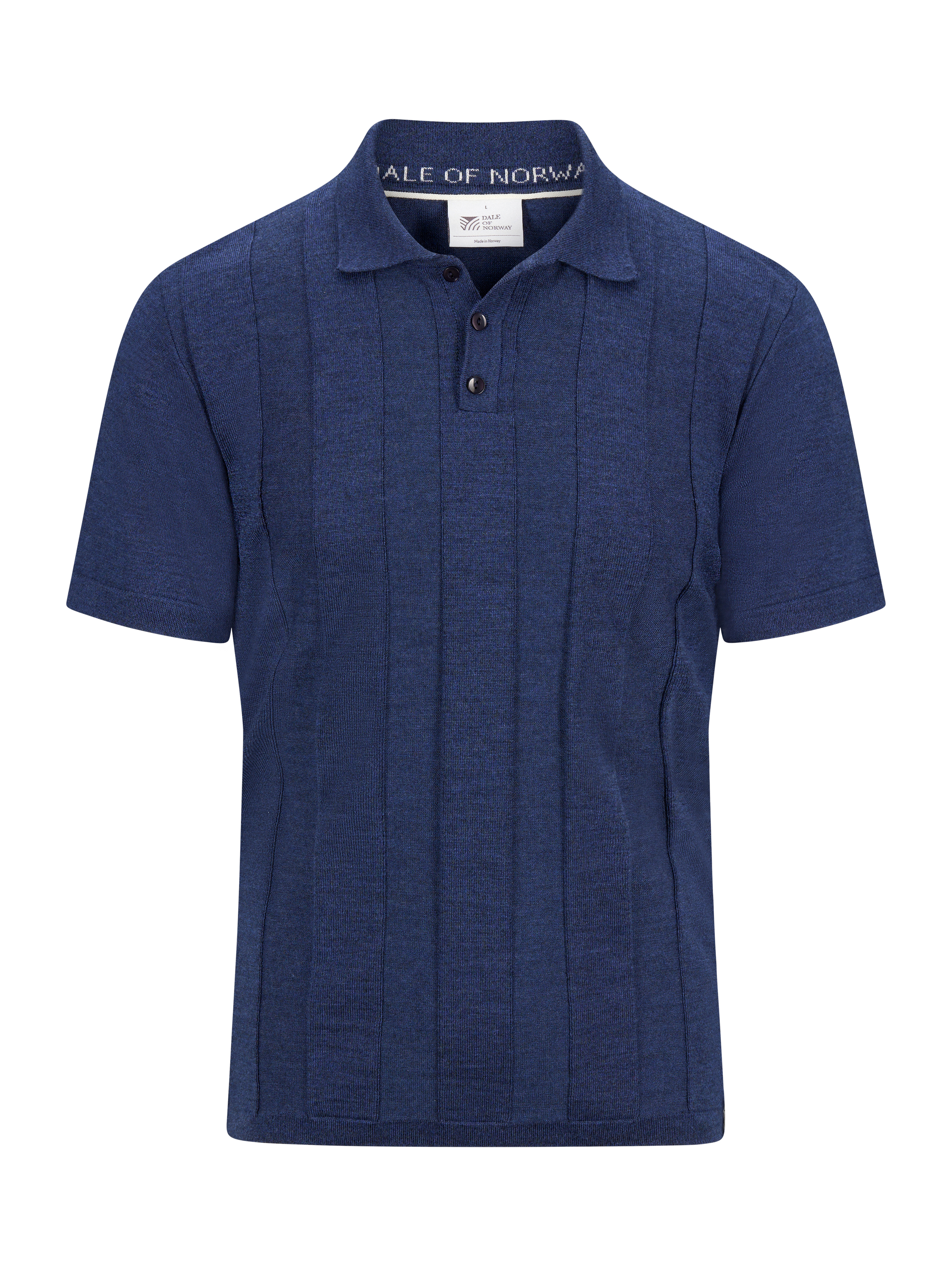Navy merino wool polo – Nanes men's polo shirt - Dale of Norway