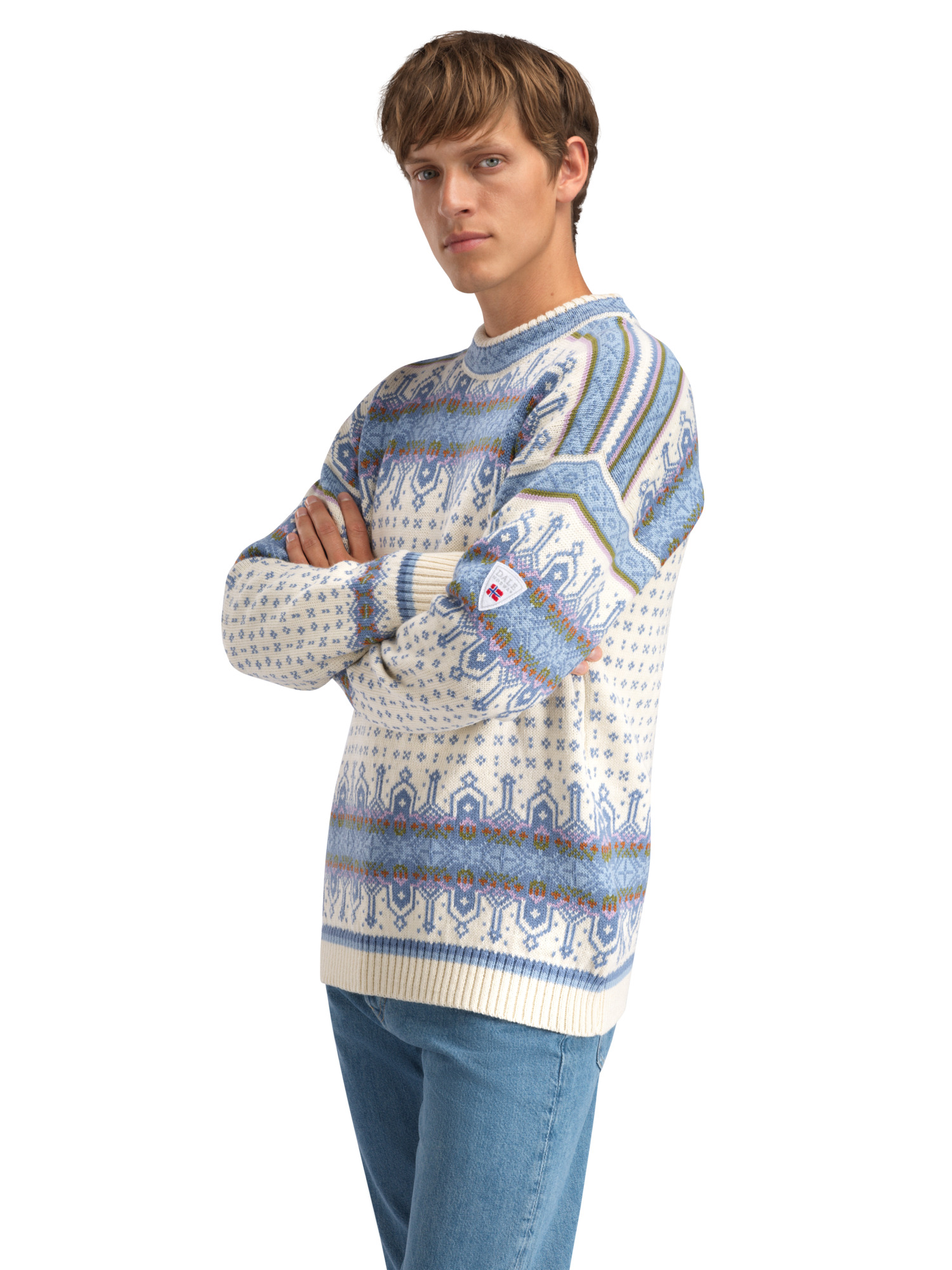 Albertville Men's Sweater Offwhite Blue Shadow