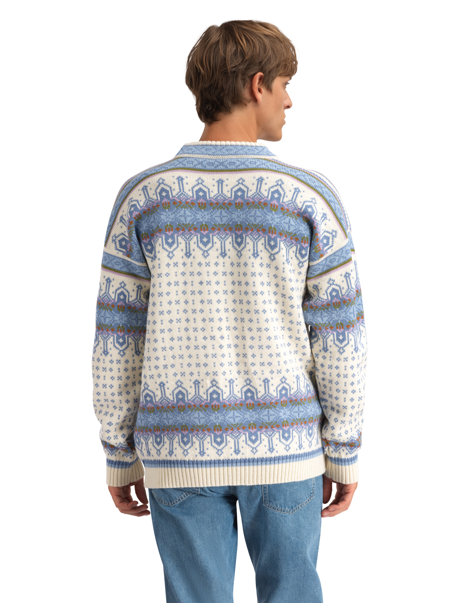 Albertville Men's Sweater Offwhite Blue Shadow