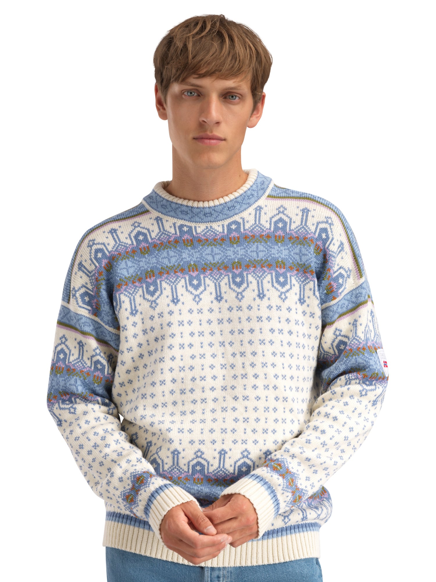Albertville Men's Sweater Offwhite Blue Shadow