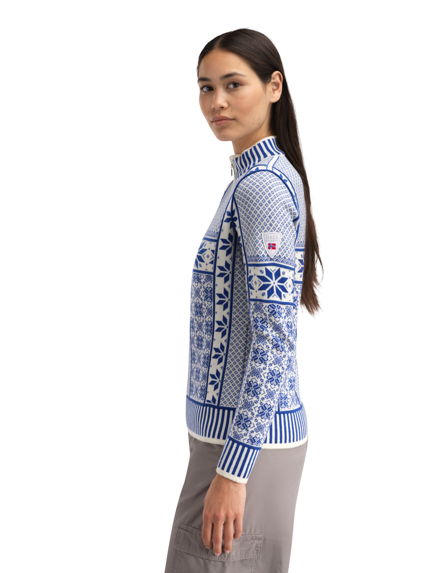 Vardåsen Women's Sweater Offwhite Ultramarine