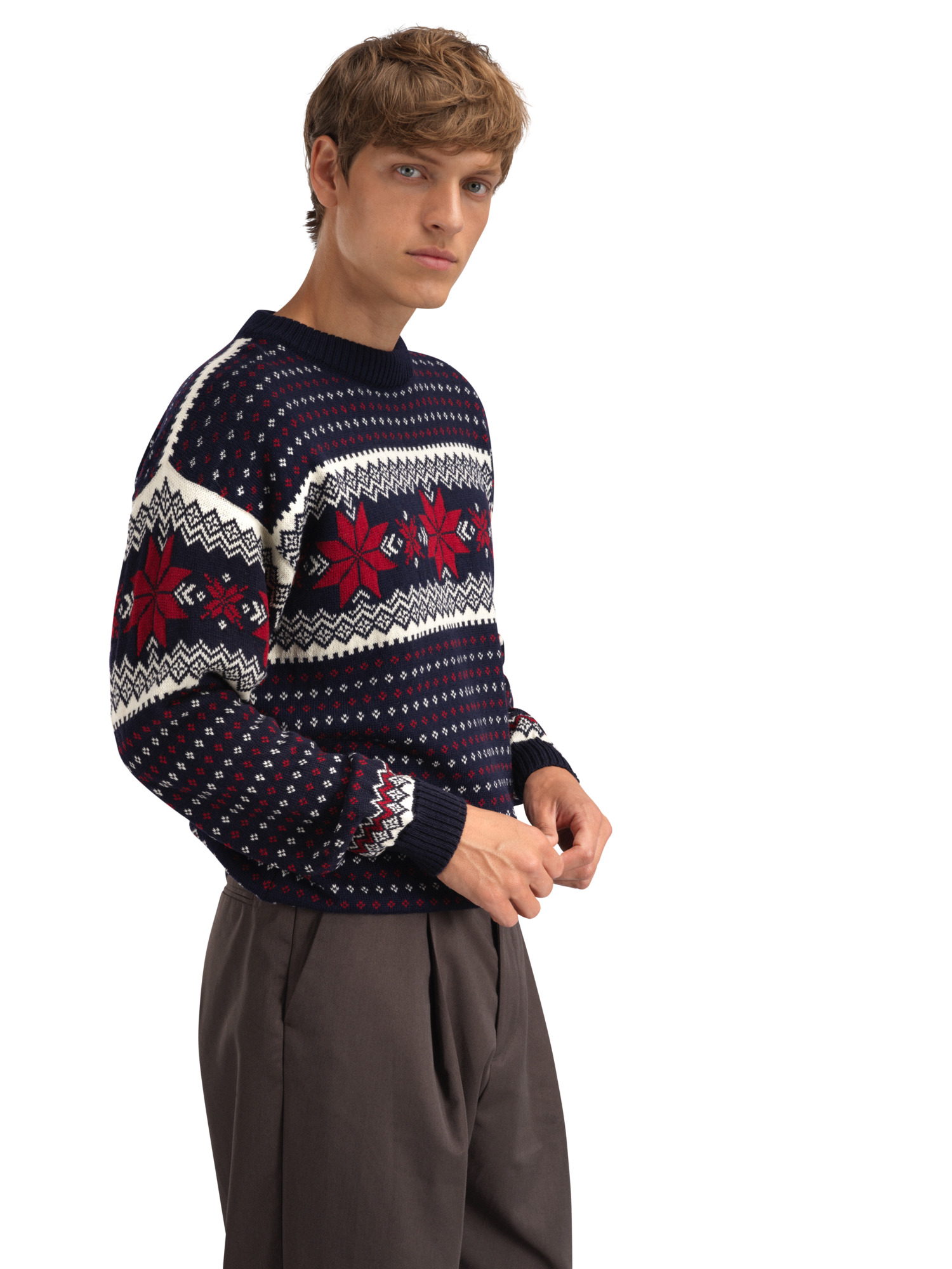 Egersund Men's Sweater Marine Offwhite