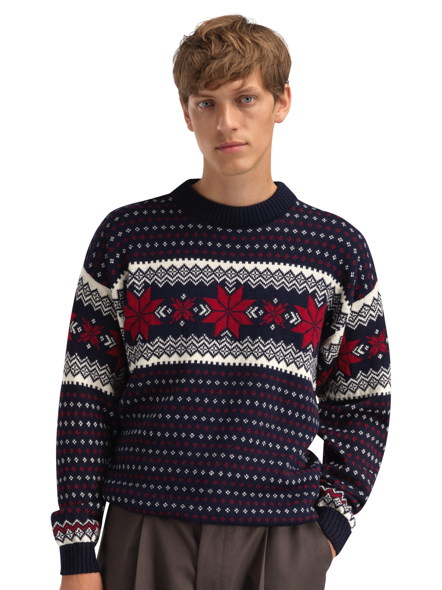 Egersund Men's Sweater Marine Offwhite