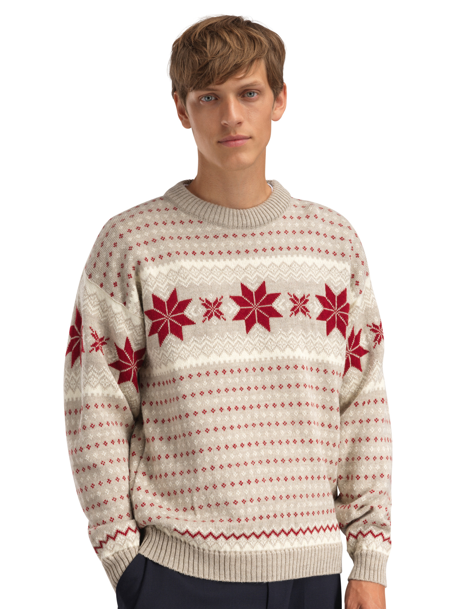 Egersund Men's Sweater Sand Offwhite