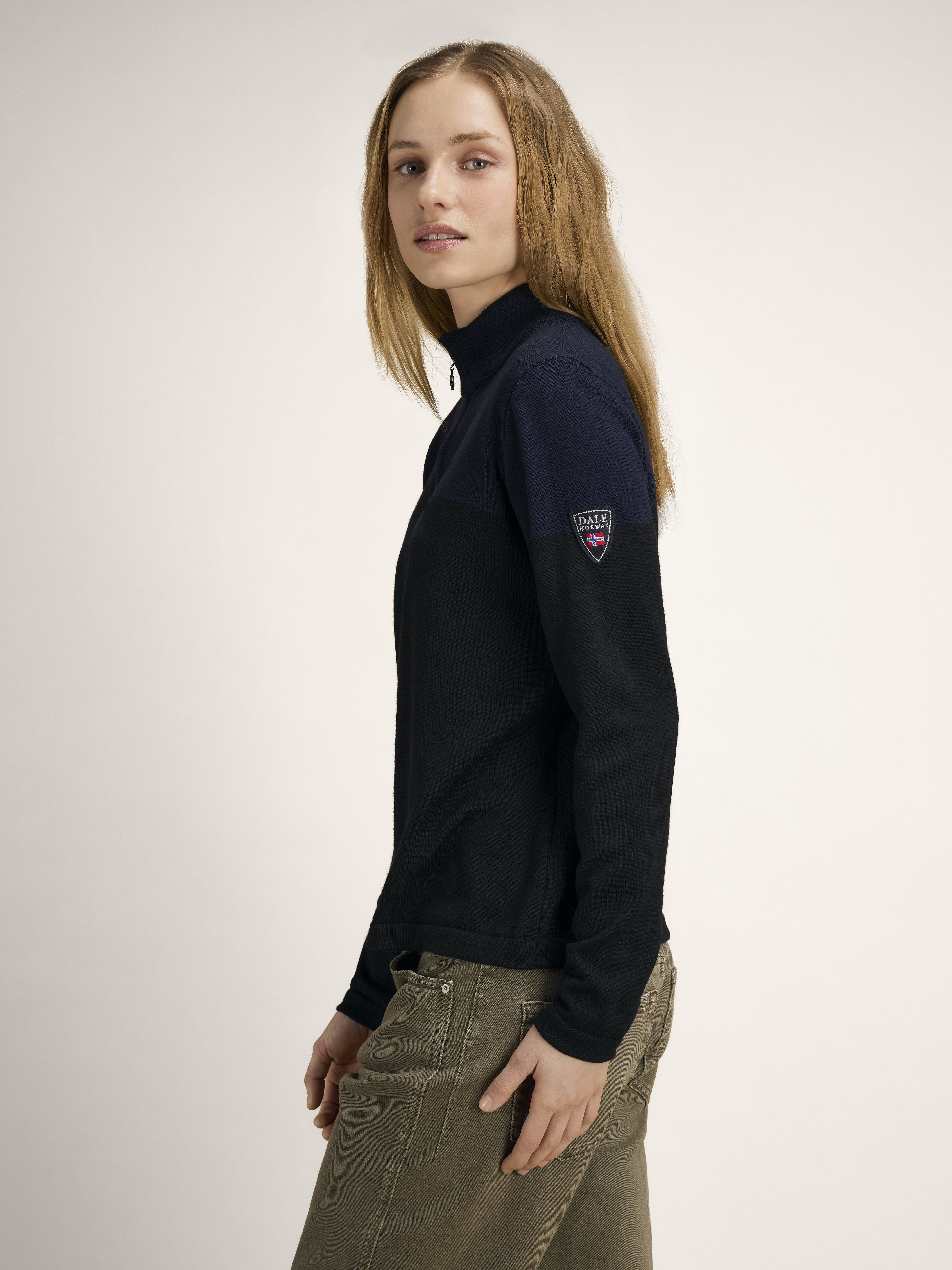 Breidablikk Women's Sweater - Merino Wool Black Navy