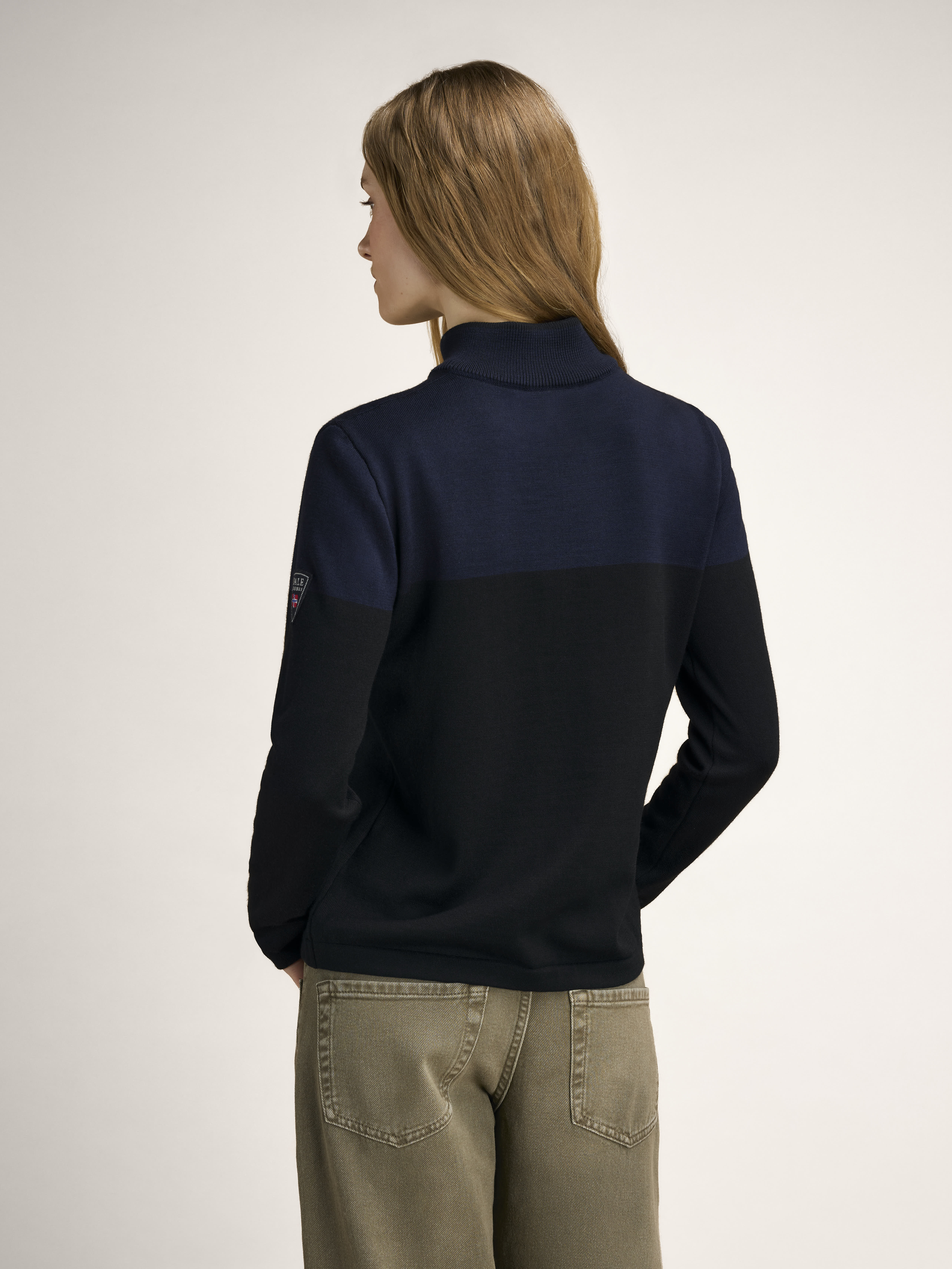 Breidablikk Women's Sweater - Merino Wool Black Navy