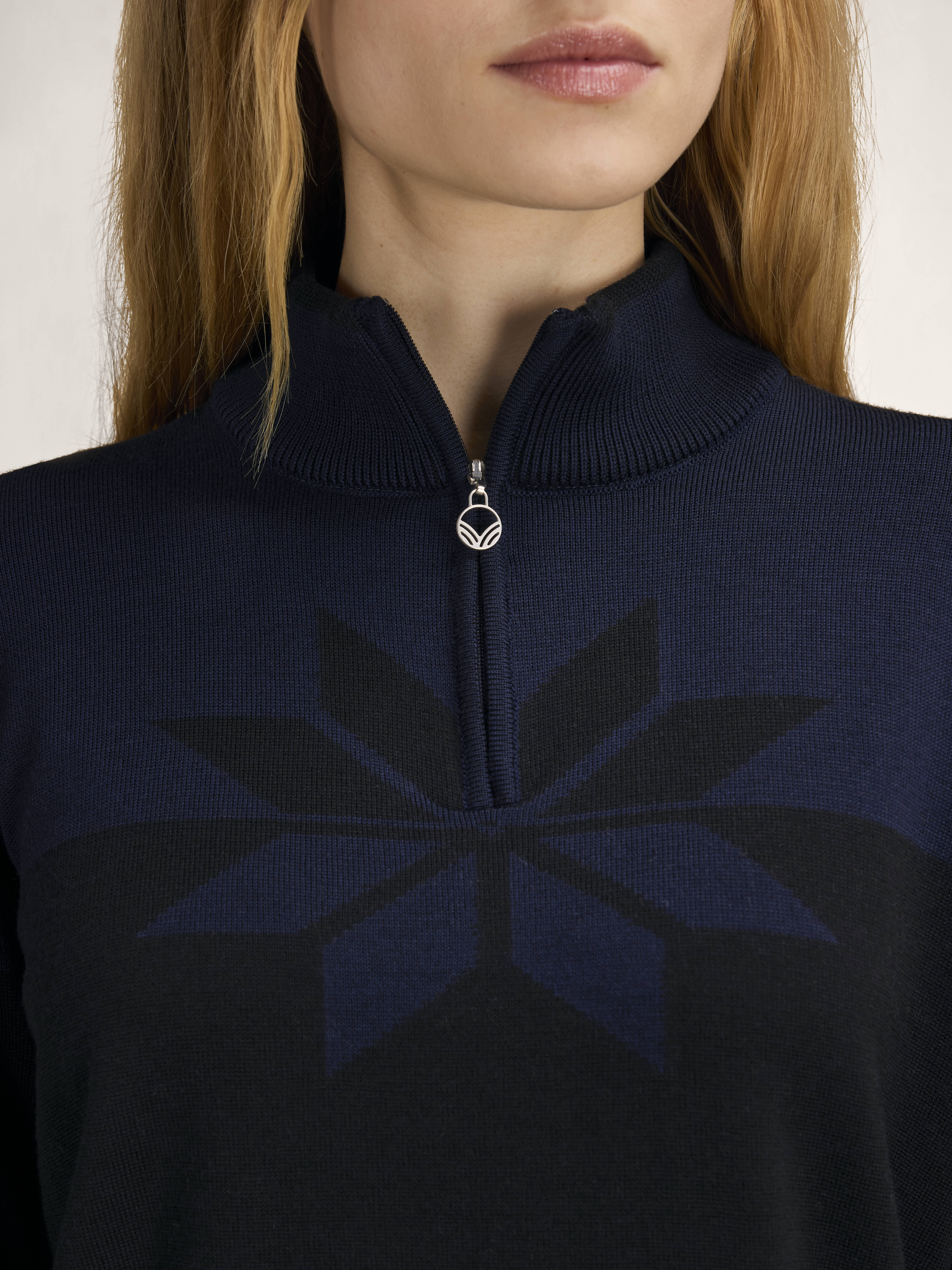 Breidablikk Women's Sweater - Merino Wool Black Navy