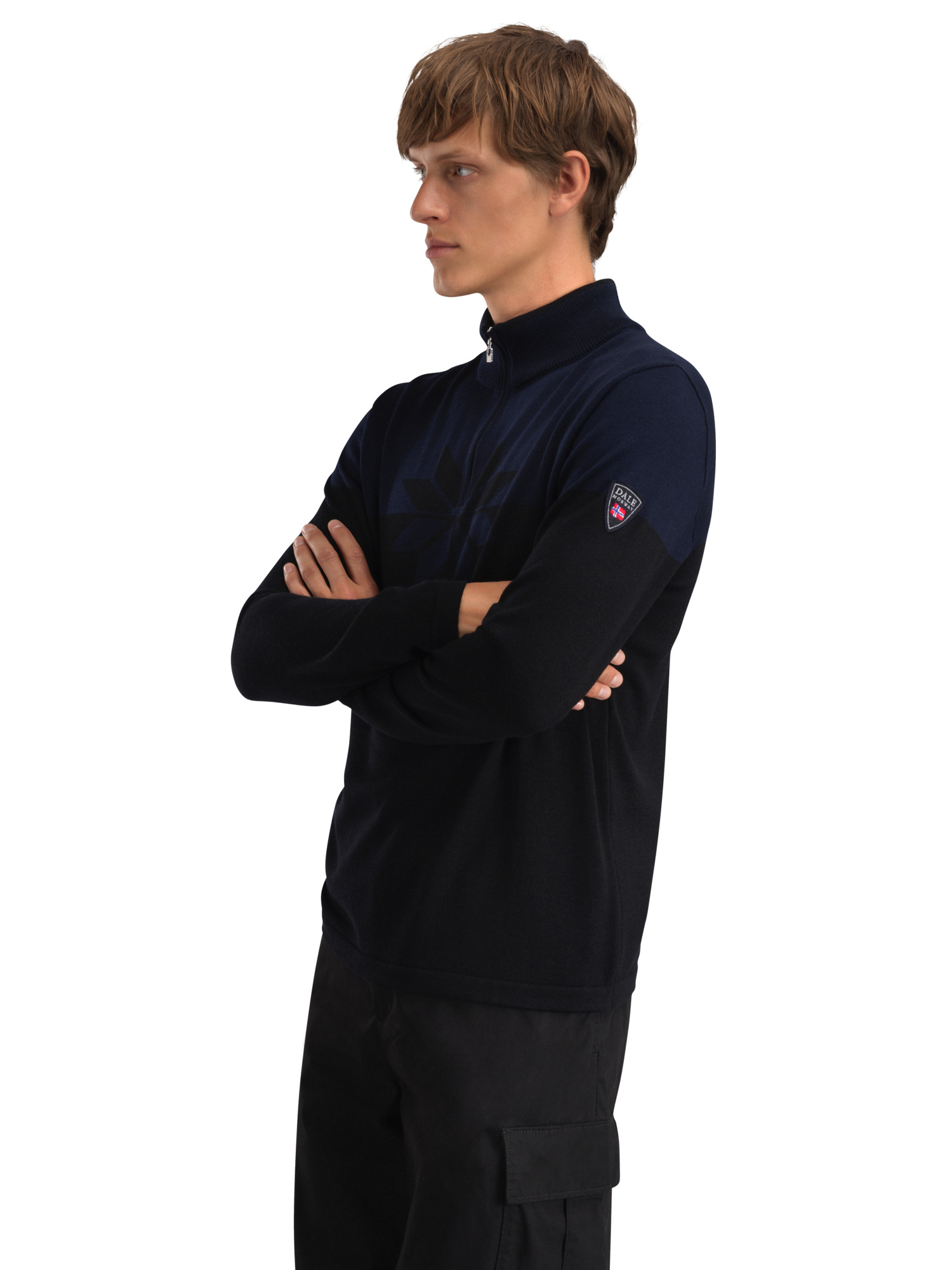 Breidablikk Men's Sweater - Merino Wool Black Navy