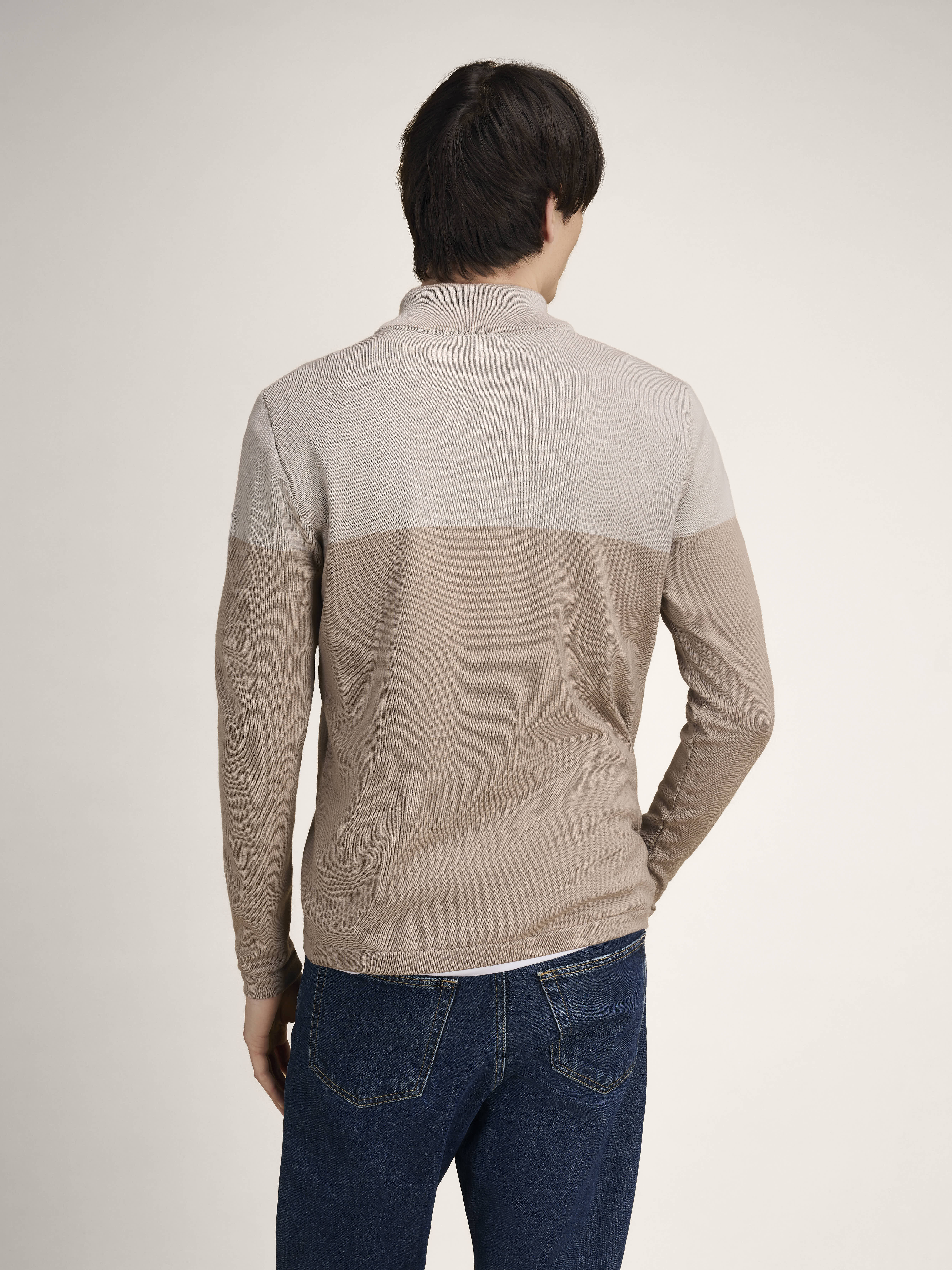 Breidablikk Men's Sweater - Merino Wool Brown Beige