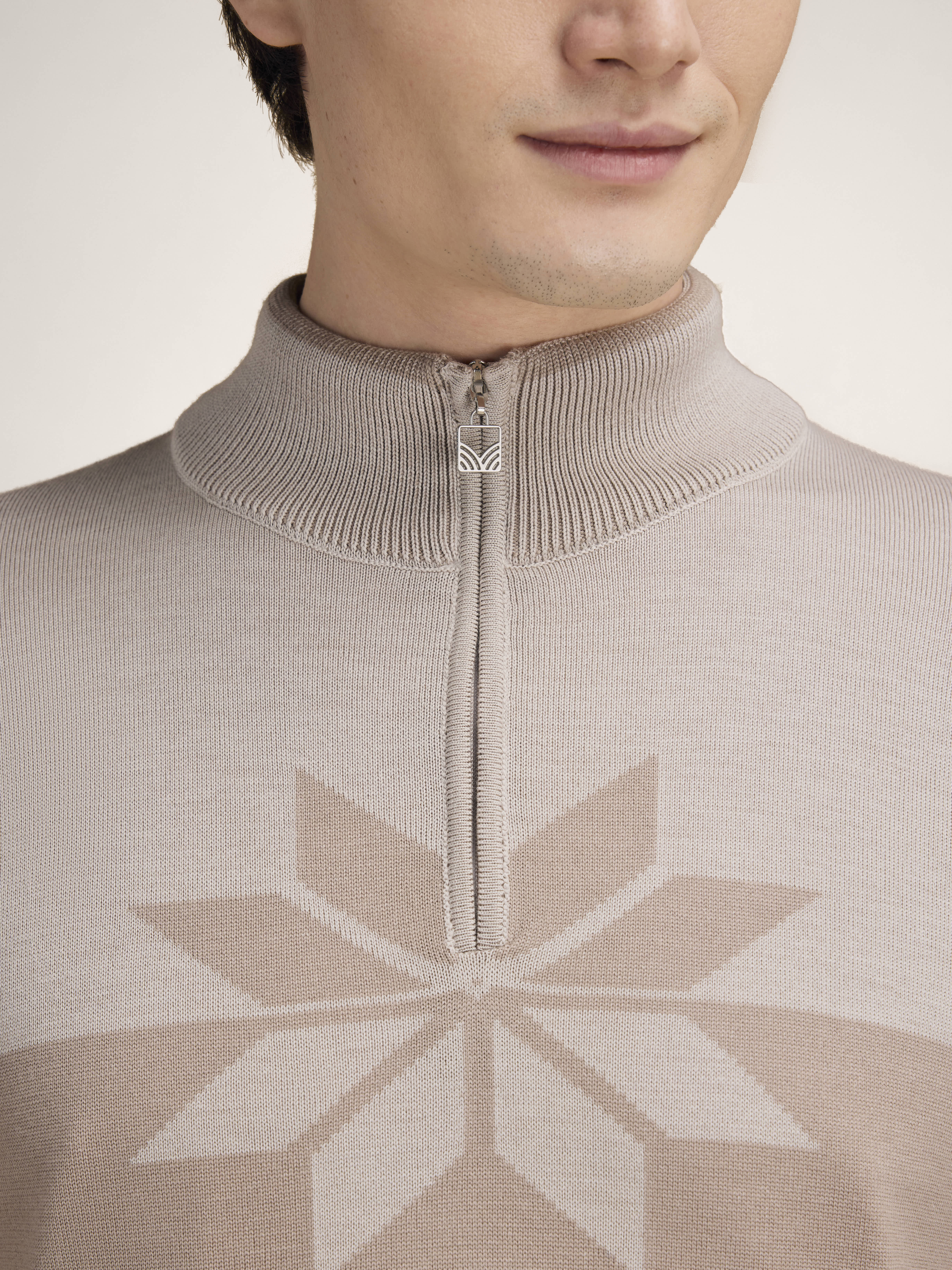 Breidablikk Men's Sweater - Merino Wool Brown Beige