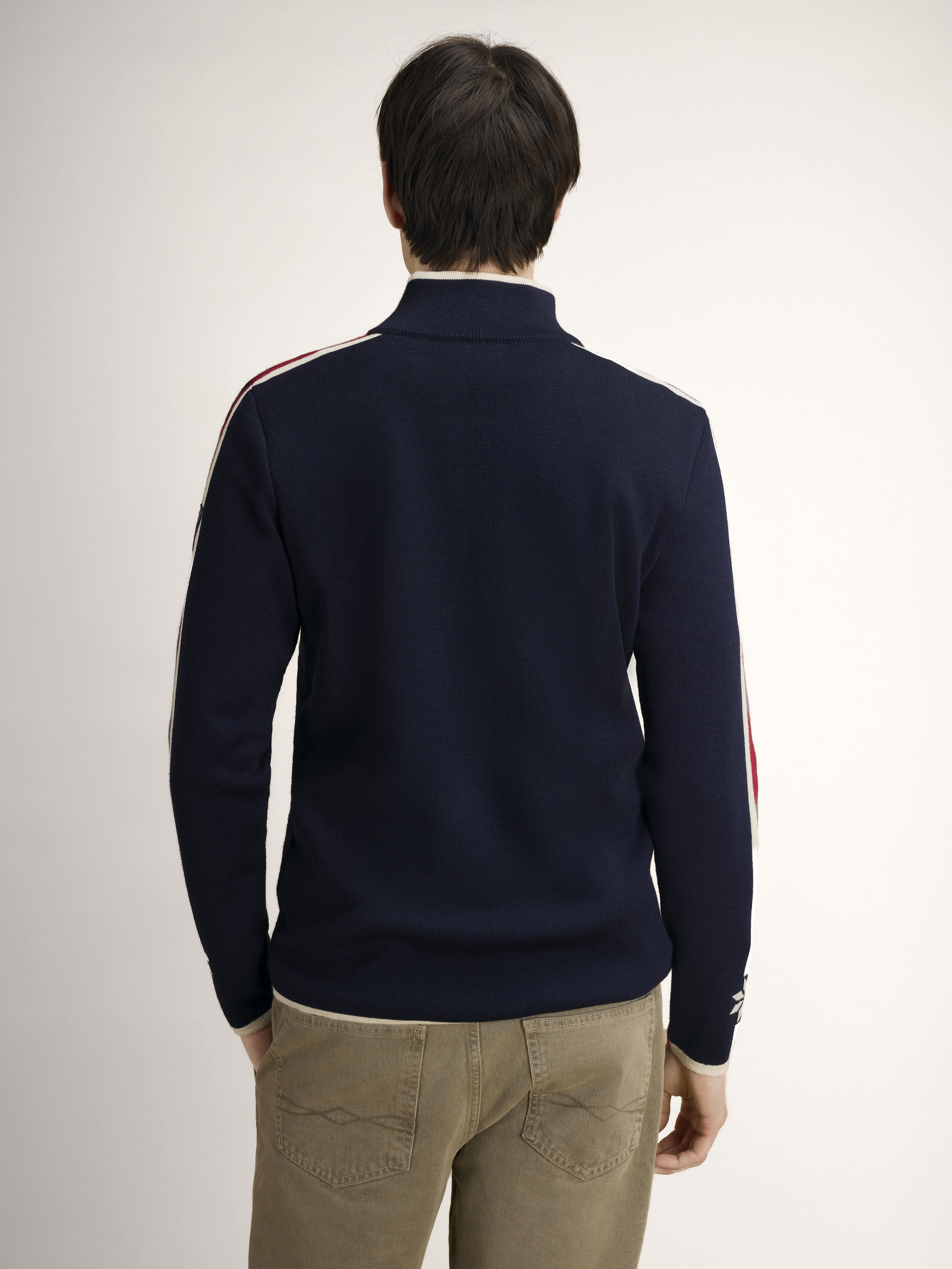 Nåle Men's Sweater - Merino Wool Marine Offwhite
