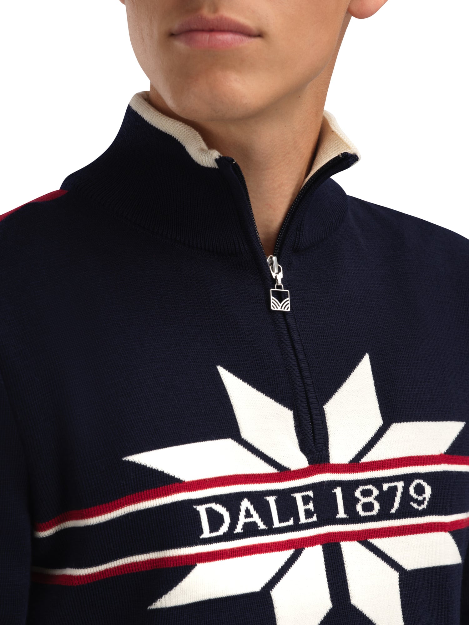 Nåle Men's Sweater - Merino Wool Marine Offwhite