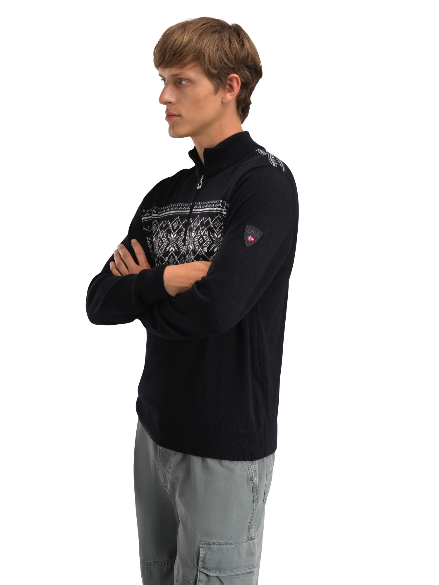 Liaset Men's Sweater Black Offwhite