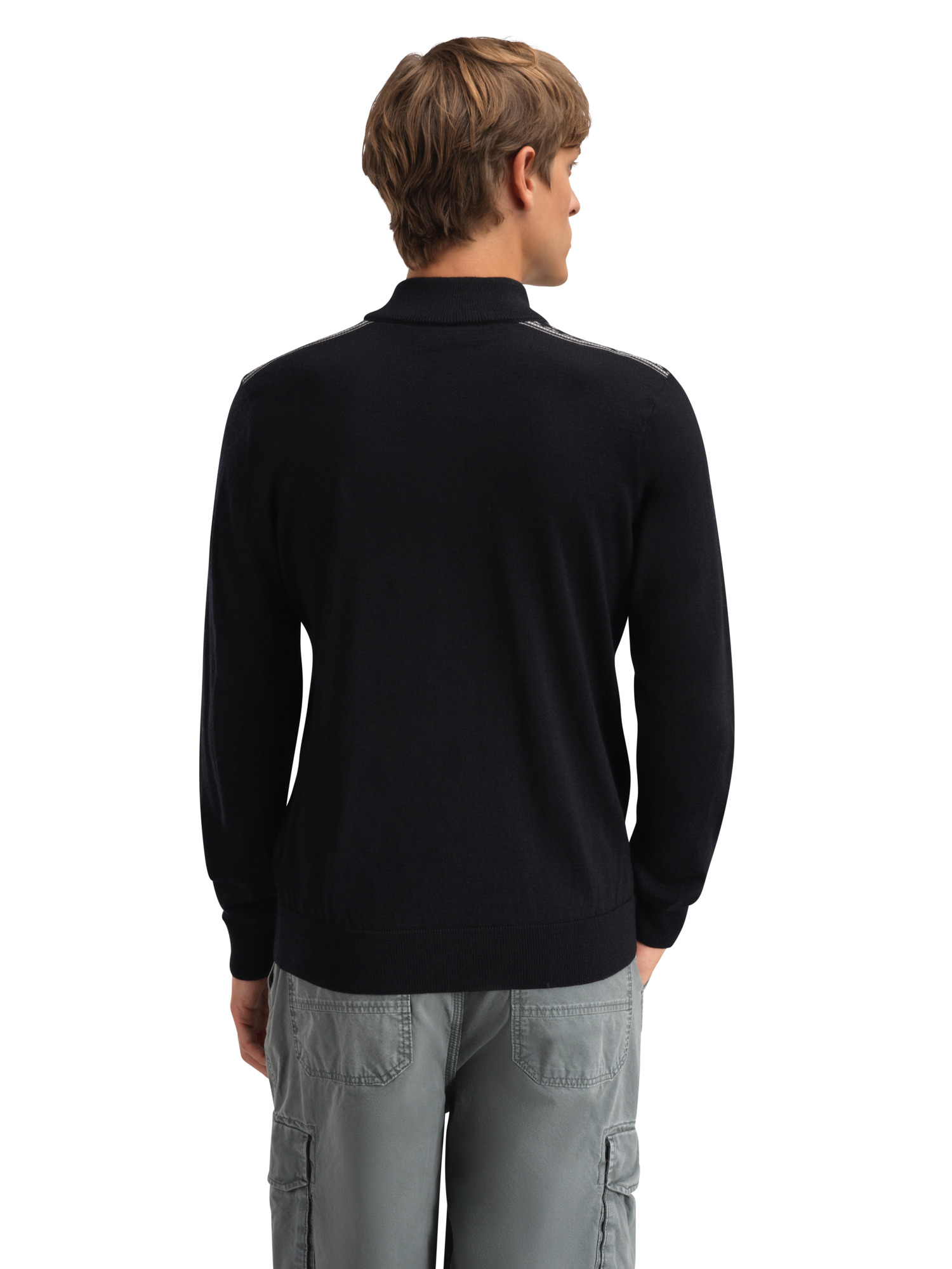 Liaset Men's Sweater Black Offwhite