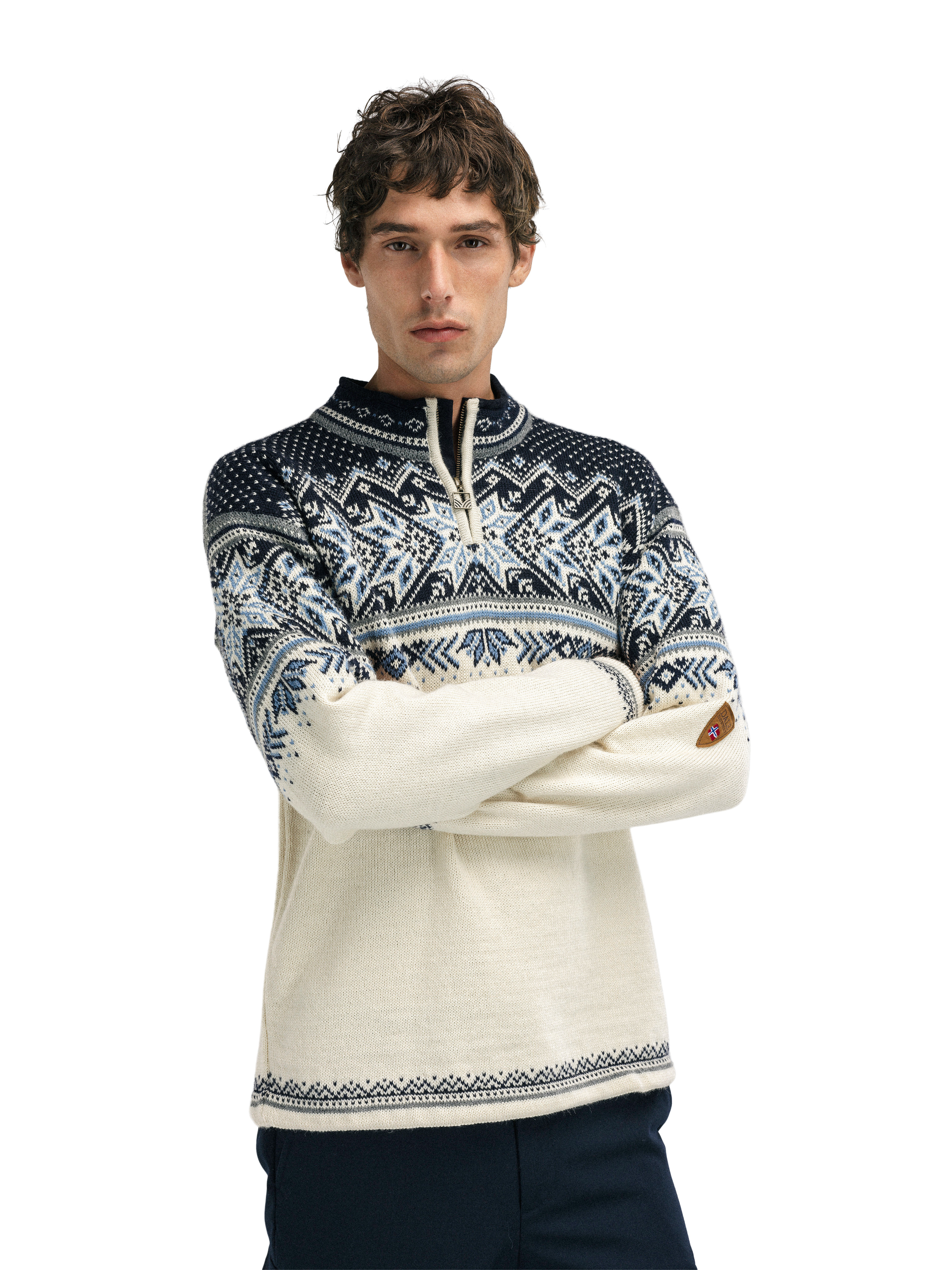 Vail Sweater Men Offwhite Blue Dale of Norway Dale of Norway