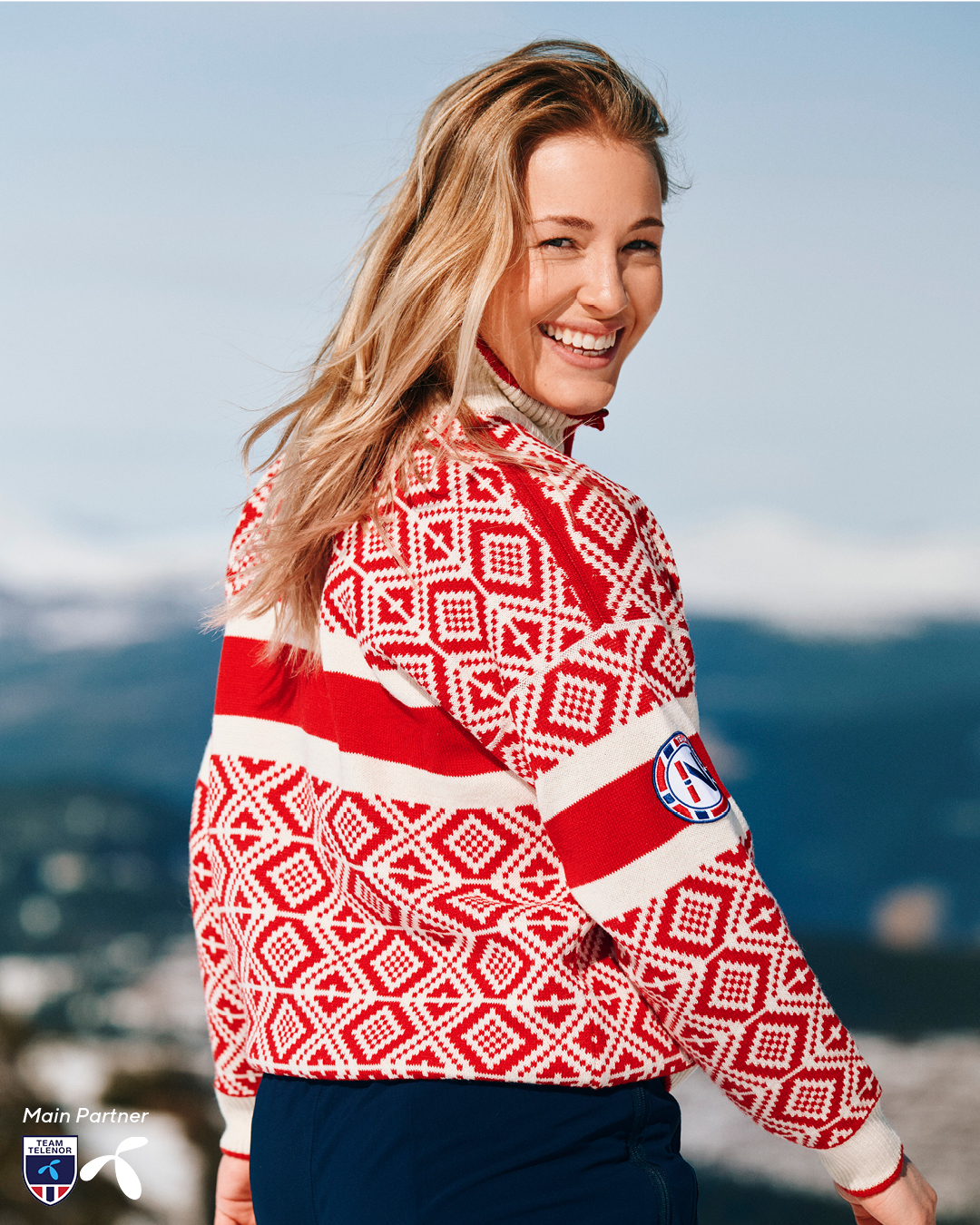 Team Norway Cortina Women’s Ski Sweater Raspberry Offwhite
